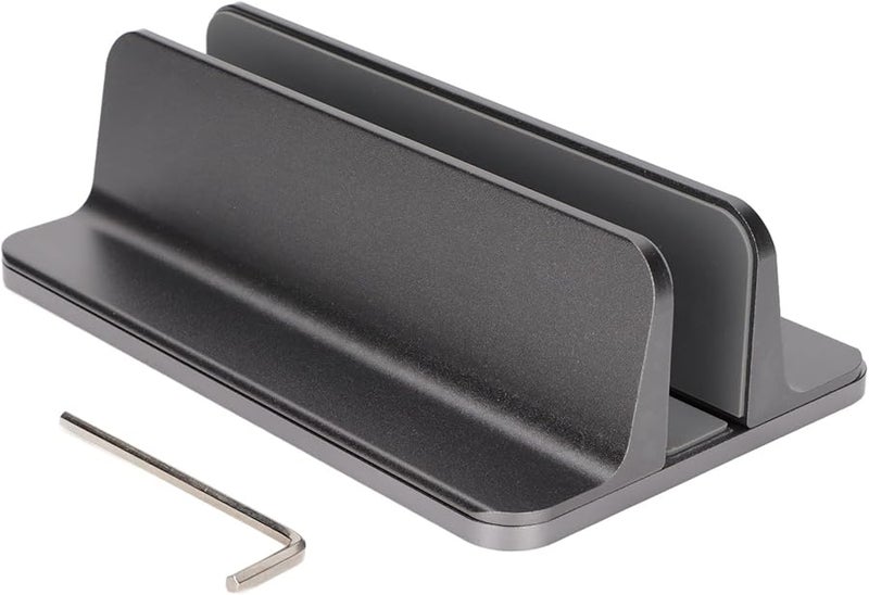 Aluminum Alloy Vertical Laptop Stand Adjustable Foldable Holder with Anti Slip Mat - Image 1